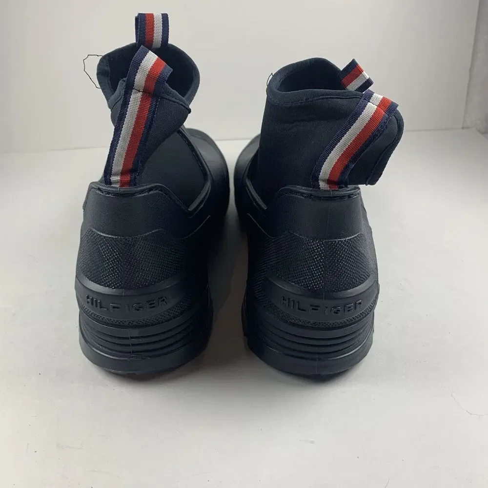 Tommy Hilfiger Candid Rain Boots Womens Size 11 Navy Casual Pull-On Ankle Boots‎